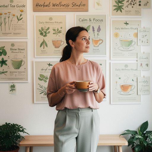 Sveikos mitybos ir arbatos rinkinys ant stalo, demonstruojantis kasdienio sveikatingumo palaikymą per natūralias priemones.